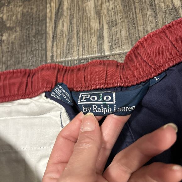 Vintage Polo Ralph Lauren Prep Shorts Mens L Blue Athletic 90’s Y2K Pull On - Picture 6 of 10